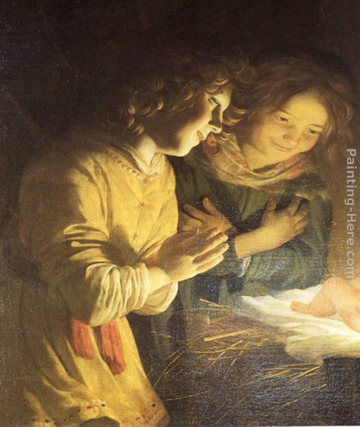 Adoration of the Child painting - Gerrit van Honthorst Adoration of the Child art painting